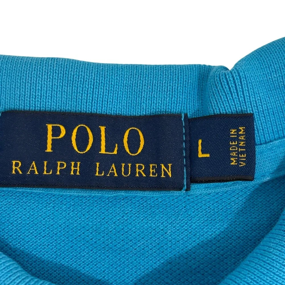 Polo Ralph Lauren Polo Shirt Mens L Blue Short Sleeve Red Pony Logo Preppy